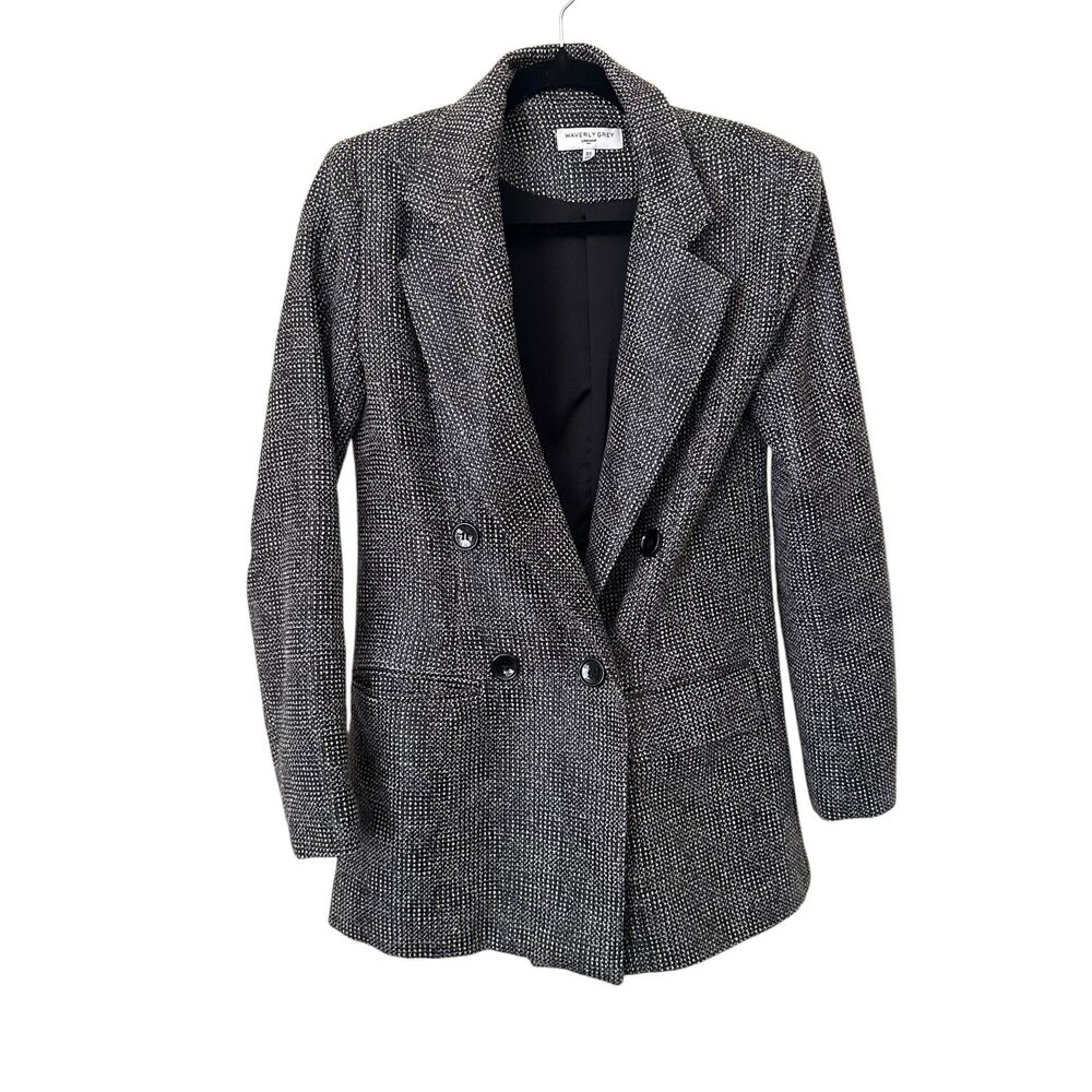 WAVERLY GREY LIBERANT Faux Tweed Long Blazer XS